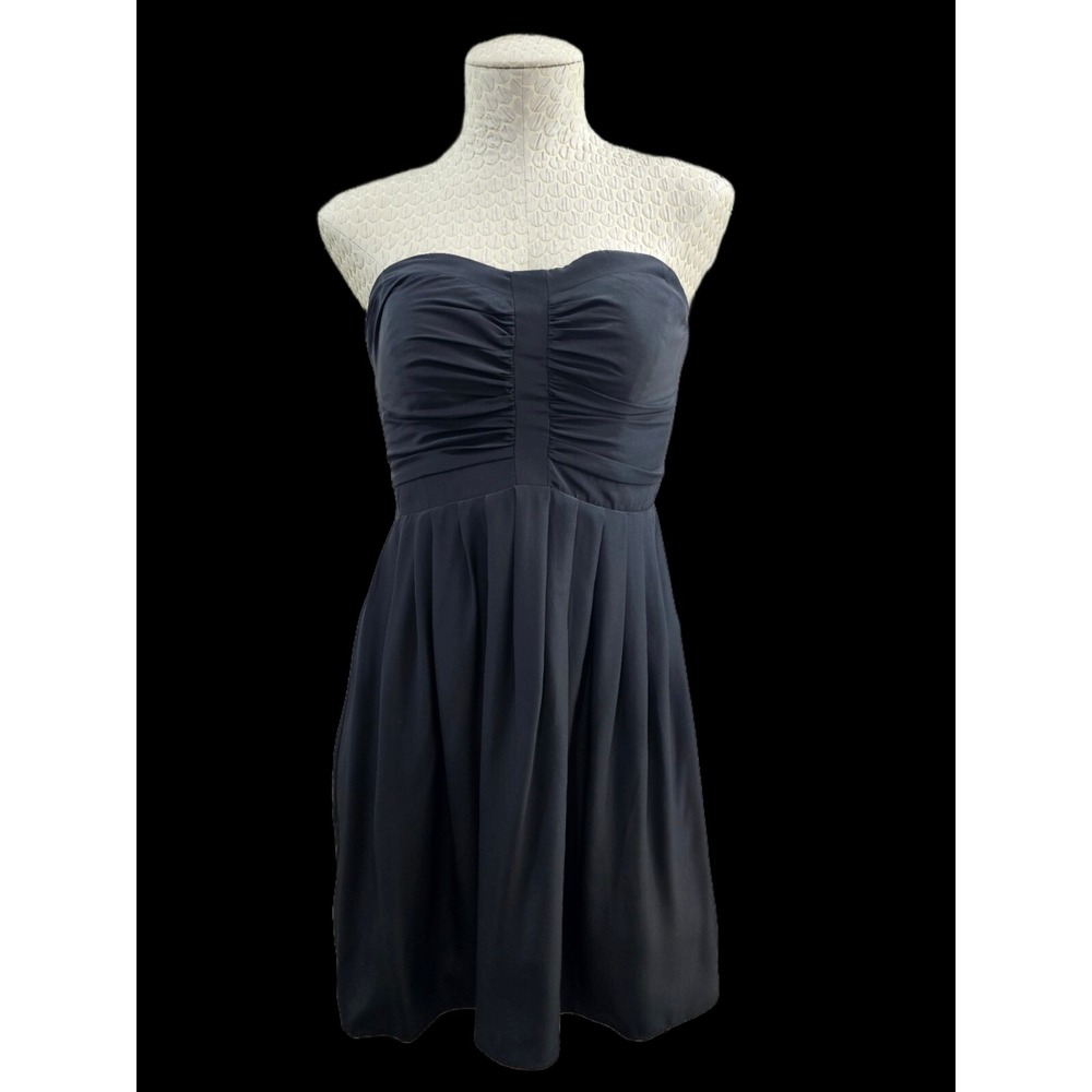Parker Small‎ Black LBD Silk Sweetheart Neck Strapless Little Black Dress EUC